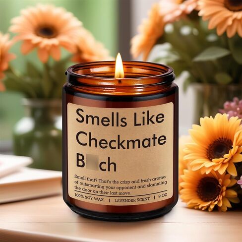 Fairy's Gift Smells Like Checkmate Candle, Chess Lovers Gifts, Chess Player Gifts for Men Him Women, Funny Fathers Day, Birthday Presents for Board Game Lover, Grandmaster, Boyfriend Husband Friend in Kuwait