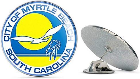 Round City of Myrtle Beach Seal (South Carolina sc Resort) Metal 0.75" Lapel Hat Pin Tie Tack Pinback in Kuwait