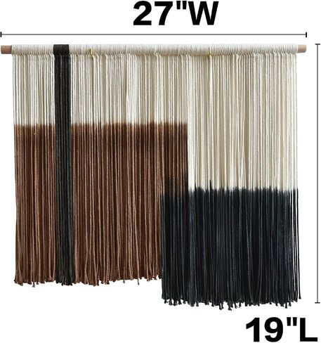Macrame Wall Hanging Handmade Boho Decorative Wall Art, Woven Fiber Tapestry for Living Room, Bedroom, Modern Home Decor 27" W x 19" L in Saudi Arabia
