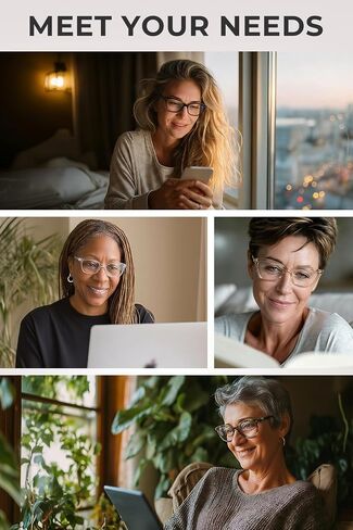 Reading Glasses for Women, Stylish Blue Light Blocking Readers, Lightweight Spring Hinge Eyeglasses Cat Eye 4 Pack（Black,2.00 X） in Kuwait