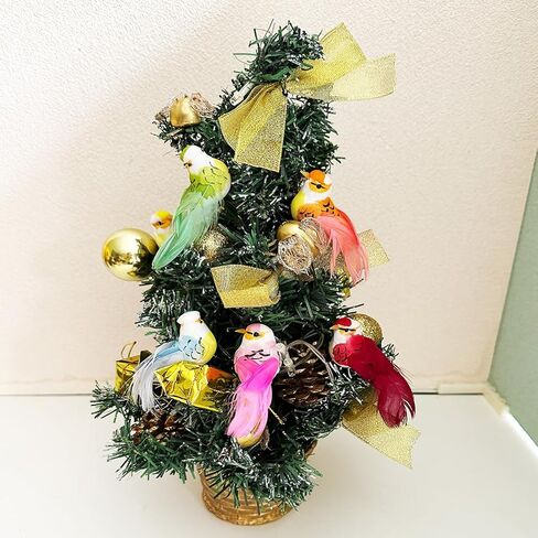 12pcs Small Birds Mini Birds Decorative Feathered Colorful Artificial Birds with Clips for Floral Decorations Christmas Tree Ornament Wreath Crafts in Saudi Arabia