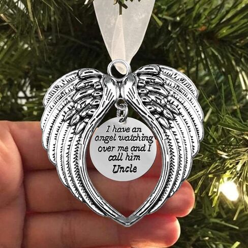 Christmas Memorial Ornament, A Piece of My Heart is in Heaven, Christmas Tree Hanging Pendant Memorial Gifts for Loss of Loved in Memory of Mom Sympathy Gift (Feather Ball, Dad) in Kuwait