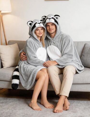 Raccoon Costume Adult Cloak Cape Hoodie Halloween Animal Cosplay in Saudi Arabia