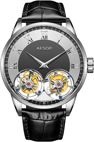 AESOP Double Tourbillon Watches Men Mechanical Hand Wind Wristwatches Stainless Steel Sapphire Crystal Waterproof Luxury Business Watch for Men 7026 in Kuwait
