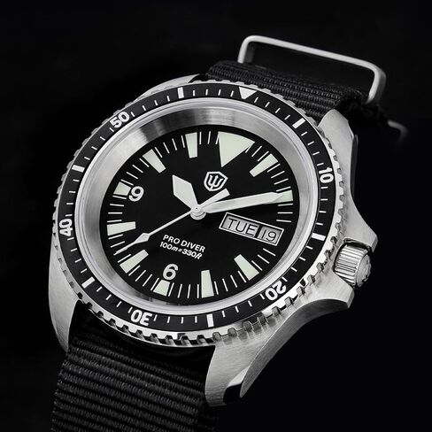watchdives VH31 Quartz Watch, WD1980 V3 Military Diver Watches 39mm Sapphire Crystal Luxury Wristwatch 100m Waterproof Watch for Men in Saudi Arabia