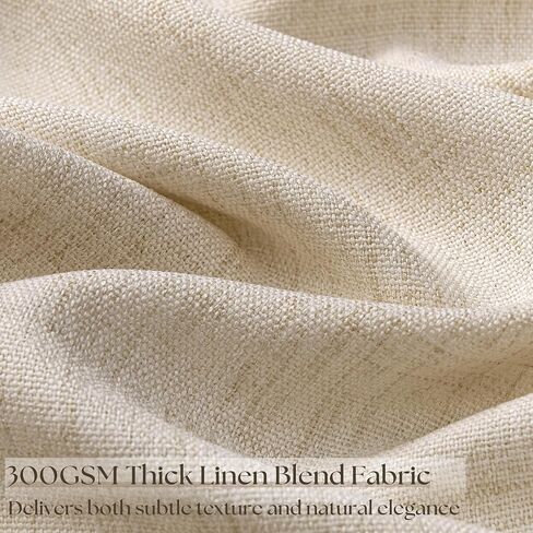 Warm Beige Oatmeal Linen Curtains 96 Inch Length 2 Panels Set Sand Ecru Light Filtering Semi Sheer Grommet Drapes Thick Linen Privacy Floor to Ceiling Length Curtain Living Room 8ft in Saudi Arabia