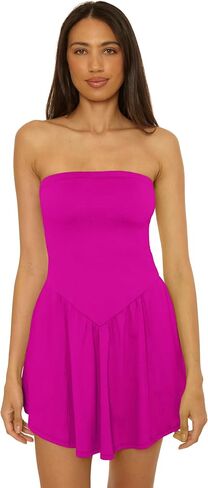BECCA Women's Palma Tube Mini Dress, Casual, Pull On, Beach Cover Ups for Women in Saudi Arabia