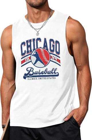 Baseball Tank Top Men Baseball Game Day Graphic Sleeveless Shirt for Men Funny Athletic Gym Workout Muscle Tanks in Saudi Arabia
