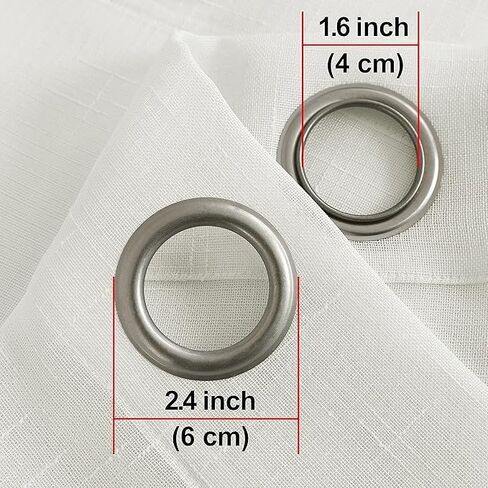 Sheer Curtains Faux Linen Semi Voile Light Filtering Drapes Pair for Bedroom Living Room, Set of 2 Grommet Top Window Curtain Panels (54 x 84 Inch,White) in Saudi Arabia