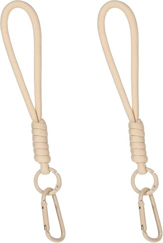 2Pcs Car Hanging Straps, Rearview Mirror Decoration Lanyards Cute Rearview Mirror Hanging Accessories for Home Decor Office Room Bag, Practical Car Accessories Rope (Khaki) in Saudi Arabia