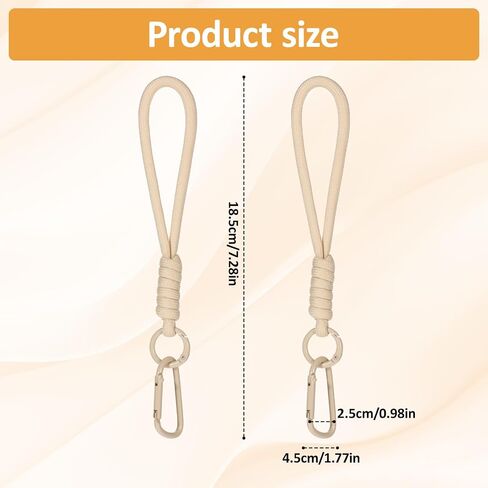 2Pcs Car Hanging Straps, Rearview Mirror Decoration Lanyards Cute Rearview Mirror Hanging Accessories for Home Decor Office Room Bag, Practical Car Accessories Rope (Khaki) in Saudi Arabia