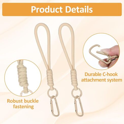 2Pcs Car Hanging Straps, Rearview Mirror Decoration Lanyards Cute Rearview Mirror Hanging Accessories for Home Decor Office Room Bag, Practical Car Accessories Rope (Khaki) in Saudi Arabia