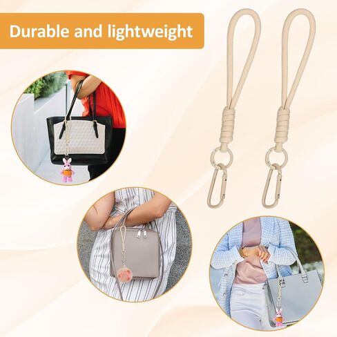 2Pcs Car Hanging Straps, Rearview Mirror Decoration Lanyards Cute Rearview Mirror Hanging Accessories for Home Decor Office Room Bag, Practical Car Accessories Rope (Khaki) in Saudi Arabia
