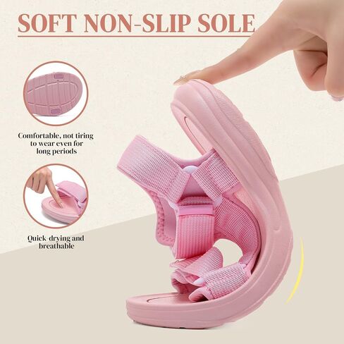 Size 8 Women Hiking Sport Sandals Outdoor Walking Sandals Womens Comfort Arch Support Adjustable Athletic Water Sandals With Back Strap Lightweight Non Slip Open Toe Summer Shoes for Beach Camping sandalias in Kuwait
