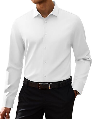 Alimens & Gentle Men's Premium Dress Shirts - Mulberry Silk Performance Wrinkle Free Stain Shield Button Down Shirt in Kuwait