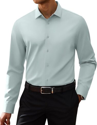 Alimens & Gentle Men's Premium Dress Shirts - Mulberry Silk Performance Wrinkle Free Stain Shield Button Down Shirt in Kuwait