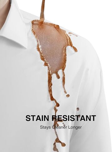 Alimens & Gentle Men's Premium Dress Shirts - Mulberry Silk Performance Wrinkle Free Stain Shield Button Down Shirt in Kuwait