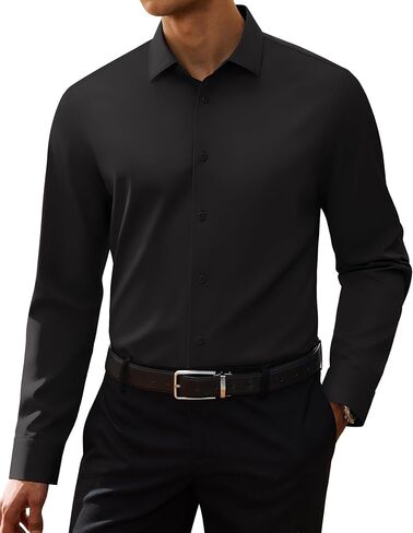 Alimens & Gentle Men's Premium Dress Shirts - Mulberry Silk Performance Wrinkle Free Stain Shield Button Down Shirt in Kuwait