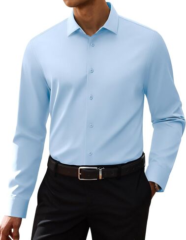Alimens & Gentle Men's Premium Dress Shirts - Mulberry Silk Performance Wrinkle Free Stain Shield Button Down Shirt in Kuwait