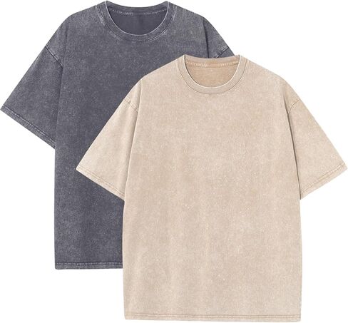 Acid Wash T-Shirts Unisex Oversized Vintage Baggy Short Sleeve Cotton Tops Streetwear for Men Women S-3XL in Saudi Arabia