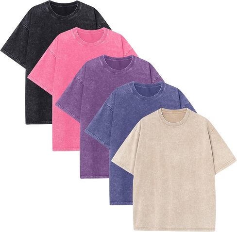 Acid Wash T-Shirts Unisex Oversized Vintage Baggy Short Sleeve Cotton Tops Streetwear for Men Women S-3XL in Saudi Arabia