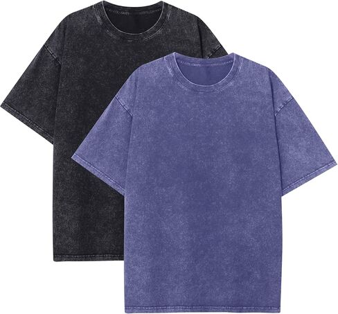 Acid Wash T-Shirts Unisex Oversized Vintage Baggy Short Sleeve Cotton Tops Streetwear for Men Women S-3XL in Saudi Arabia