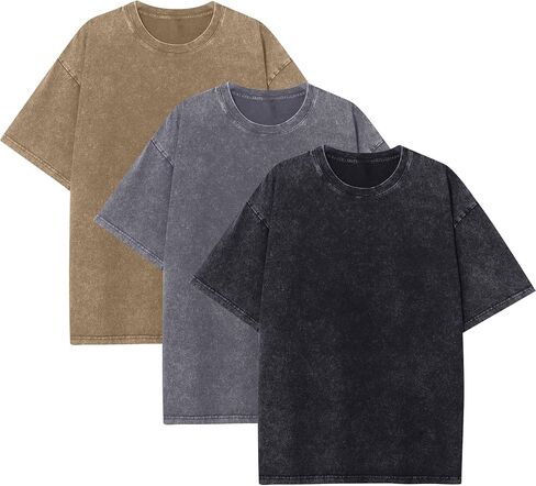 Acid Wash T-Shirts Unisex Oversized Vintage Baggy Short Sleeve Cotton Tops Streetwear for Men Women S-3XL in Saudi Arabia