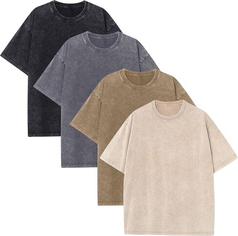 Acid Wash T-Shirts Unisex Oversized Vintage Baggy Short Sleeve Cotton Tops Streetwear for Men Women S-3XL in Saudi Arabia