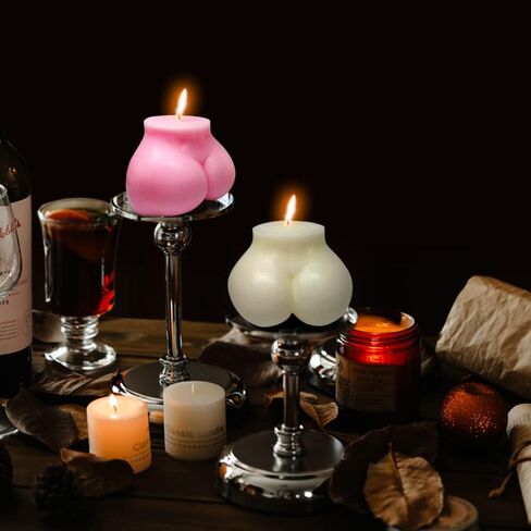 Cute Body Candle Decorative Funny Cool Shaped Birthday Candles White Pink Butt Candle for Home Scented Trendy Room Desk Wall Floating Shelf Aesthetic Modern Decor 2PCS in Saudi Arabia