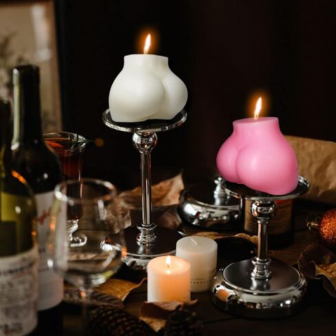 Cute Body Candle Decorative Funny Cool Shaped Birthday Candles White Pink Butt Candle for Home Scented Trendy Room Desk Wall Floating Shelf Aesthetic Modern Decor 2PCS in Saudi Arabia