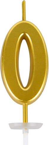 CARGEN Gold Number Birthday Candles 0-9 - Small Metallic Number Candle with Base Plate for Pet Birthday Cake, Mini Smash Cakes, Cupcakes, Vibrant Gold Finish, Number 1 in Saudi Arabia