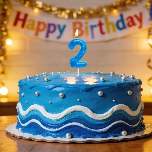 Waves Birthday Candles Blue Ocean Themed 10th Birthday Number Candle Cake Toppers for Under the Sea Themed Beach Pool Party Decorations Supplies in Saudi Arabia