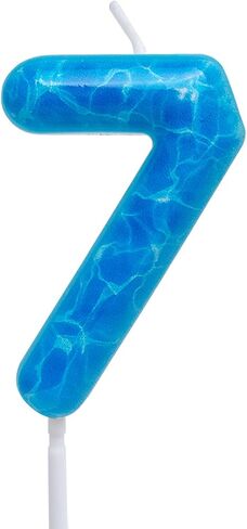 Waves Birthday Candles Blue Ocean Themed 10th Birthday Number Candle Cake Toppers for Under the Sea Themed Beach Pool Party Decorations Supplies in Saudi Arabia