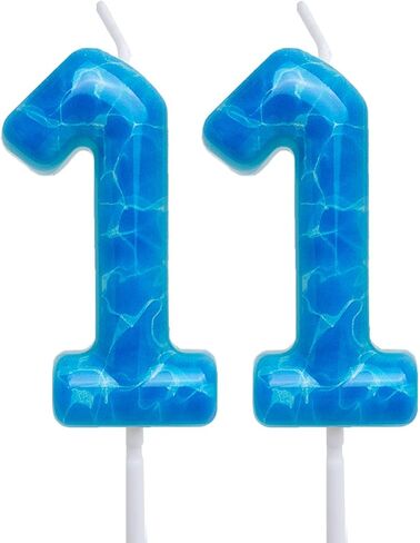 Waves Birthday Candles Blue Ocean Themed 10th Birthday Number Candle Cake Toppers for Under the Sea Themed Beach Pool Party Decorations Supplies in Saudi Arabia