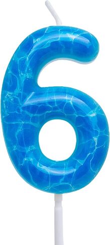 Waves Birthday Candles Blue Ocean Themed 10th Birthday Number Candle Cake Toppers for Under the Sea Themed Beach Pool Party Decorations Supplies in Saudi Arabia