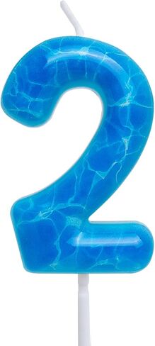 Waves Birthday Candles Blue Ocean Themed 10th Birthday Number Candle Cake Toppers for Under the Sea Themed Beach Pool Party Decorations Supplies in Saudi Arabia
