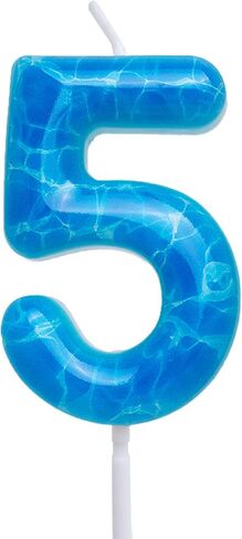 Waves Birthday Candles Blue Ocean Themed 10th Birthday Number Candle Cake Toppers for Under the Sea Themed Beach Pool Party Decorations Supplies in Saudi Arabia