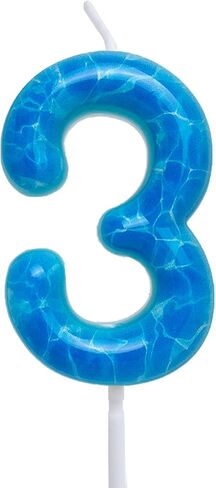 Waves Birthday Candles Blue Ocean Themed 10th Birthday Number Candle Cake Toppers for Under the Sea Themed Beach Pool Party Decorations Supplies in Saudi Arabia