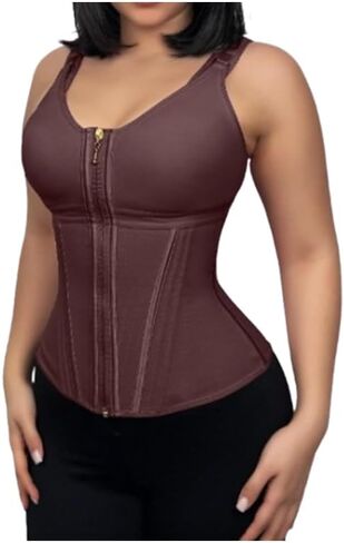 Women's mesh shaping vest, waist-cinching and shaping vest, three rows of hooks and loops. in Saudi Arabia