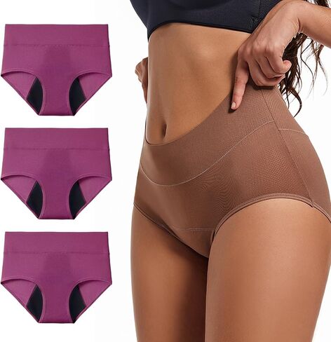 Leakproof Underwear for Women 4-layer Absorbent Leakproof High Waisted Comfort Panties for Women Over 50 60 in Kuwait