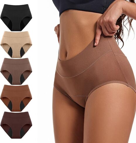 Leakproof Underwear for Women 4-layer Absorbent Leakproof High Waisted Comfort Panties for Women Over 50 60 in Kuwait