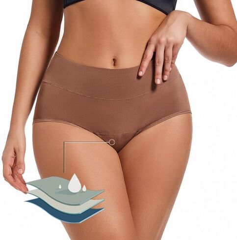 Leakproof Underwear for Women 4-layer Absorbent Leakproof High Waisted Comfort Panties for Women Over 50 60 in Kuwait