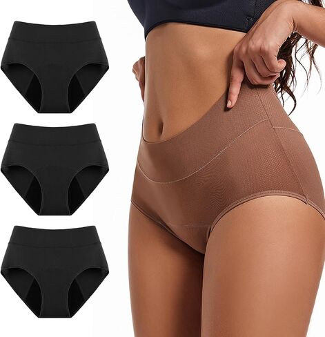 Leakproof Underwear for Women 4-layer Absorbent Leakproof High Waisted Comfort Panties for Women Over 50 60 in Kuwait