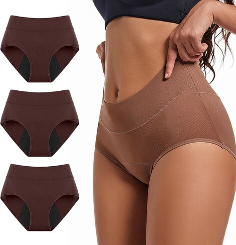 Leakproof Underwear for Women 4-layer Absorbent Leakproof High Waisted Comfort Panties for Women Over 50 60 in Kuwait
