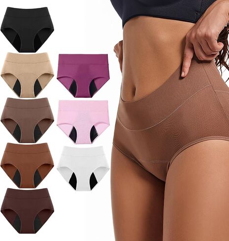 Leakproof Underwear for Women 4-layer Absorbent Leakproof High Waisted Comfort Panties for Women Over 50 60 in Kuwait