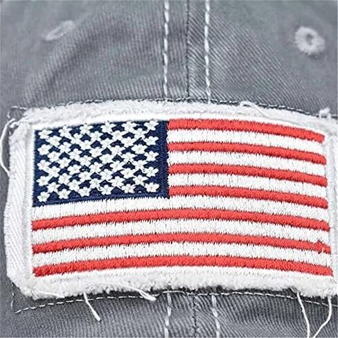 Distressed American Flag Trucker Hat for Men & Women - Vintage Washed Cotton Mesh Baseball Cap in Saudi Arabia