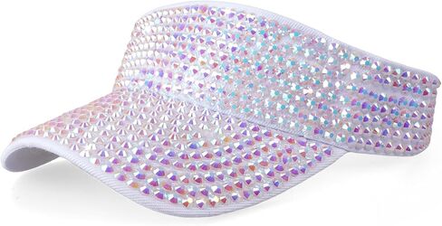 Rhinestone Sun Visor for Women, Adjustable Sparkly Summer Beach Visor Hat, Bling Shiny Golf Tennis Outdoor Sports Cap in Kuwait