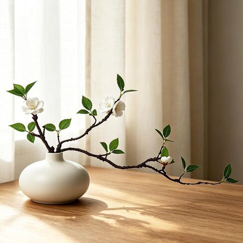 Vase with Greenery, 1 pcs Artificial Greenery Stems in White Vase, 20" Fake Plants for Decoration, Bathroom Office Farmhouse Kitchen Counter Coffee Table Centerpieces Plants Artificial-White in Saudi Arabia