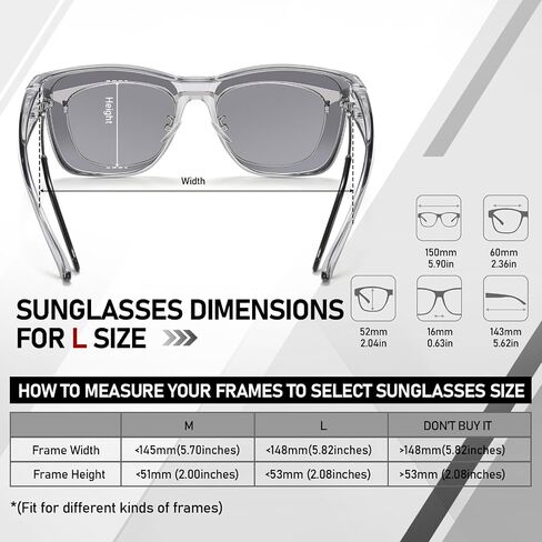HAOLOTA Fit Over Sunglasses-Polarized for Men, Oversized Sun Glasses Square Shades UV400 Protection for Driving in Saudi Arabia