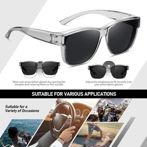HAOLOTA Fit Over Sunglasses-Polarized for Men, Oversized Sun Glasses Square Shades UV400 Protection for Driving in Saudi Arabia